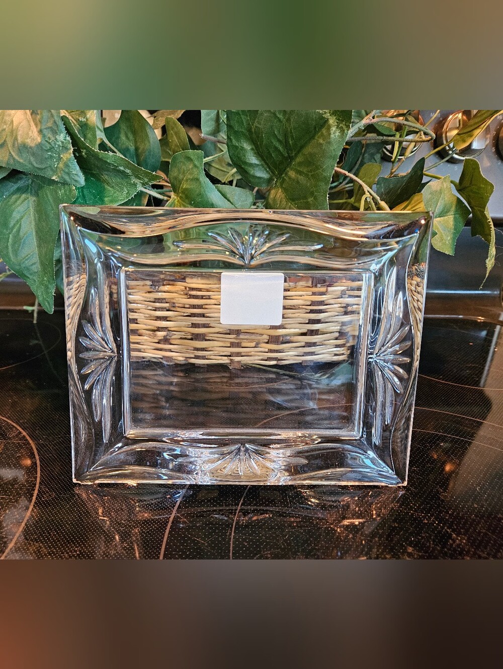 Marquis by Waterford Roselle Fan Cuts Clear Crystal Frame Holds 3.5" x 5" Photo